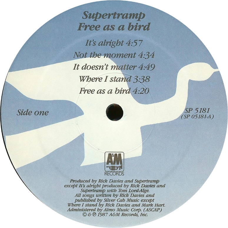 Supertramp  Free As A Bird : LP A